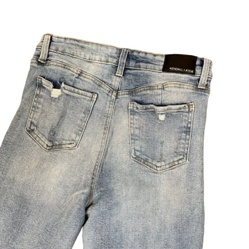 Kendall‎ + Kylie Super High Distressed Skinny Jeans Medium Light Wash Size 28